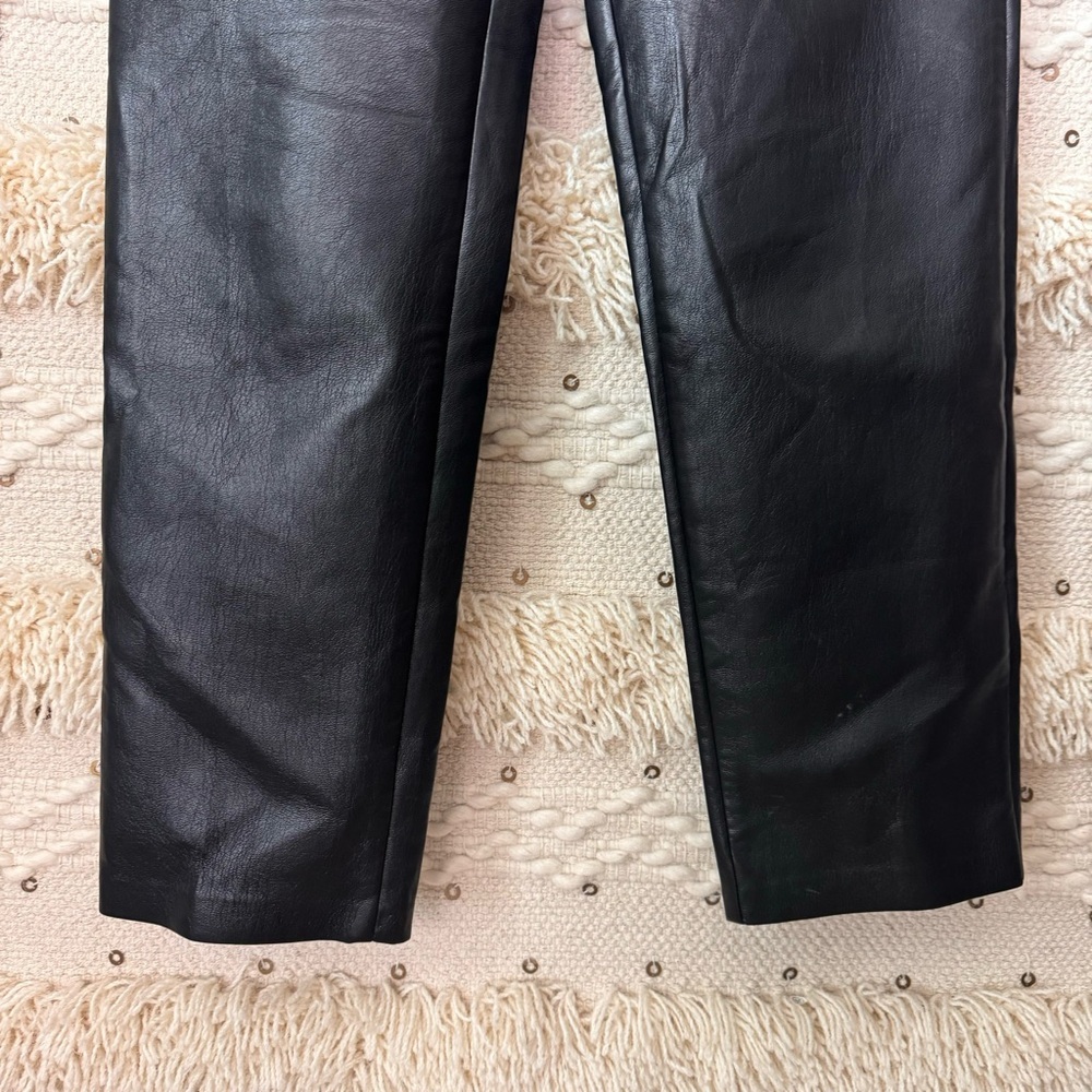Wilfred Black Vegan Leather Straight Leg Pants Size 2 - Picture 4 of 8